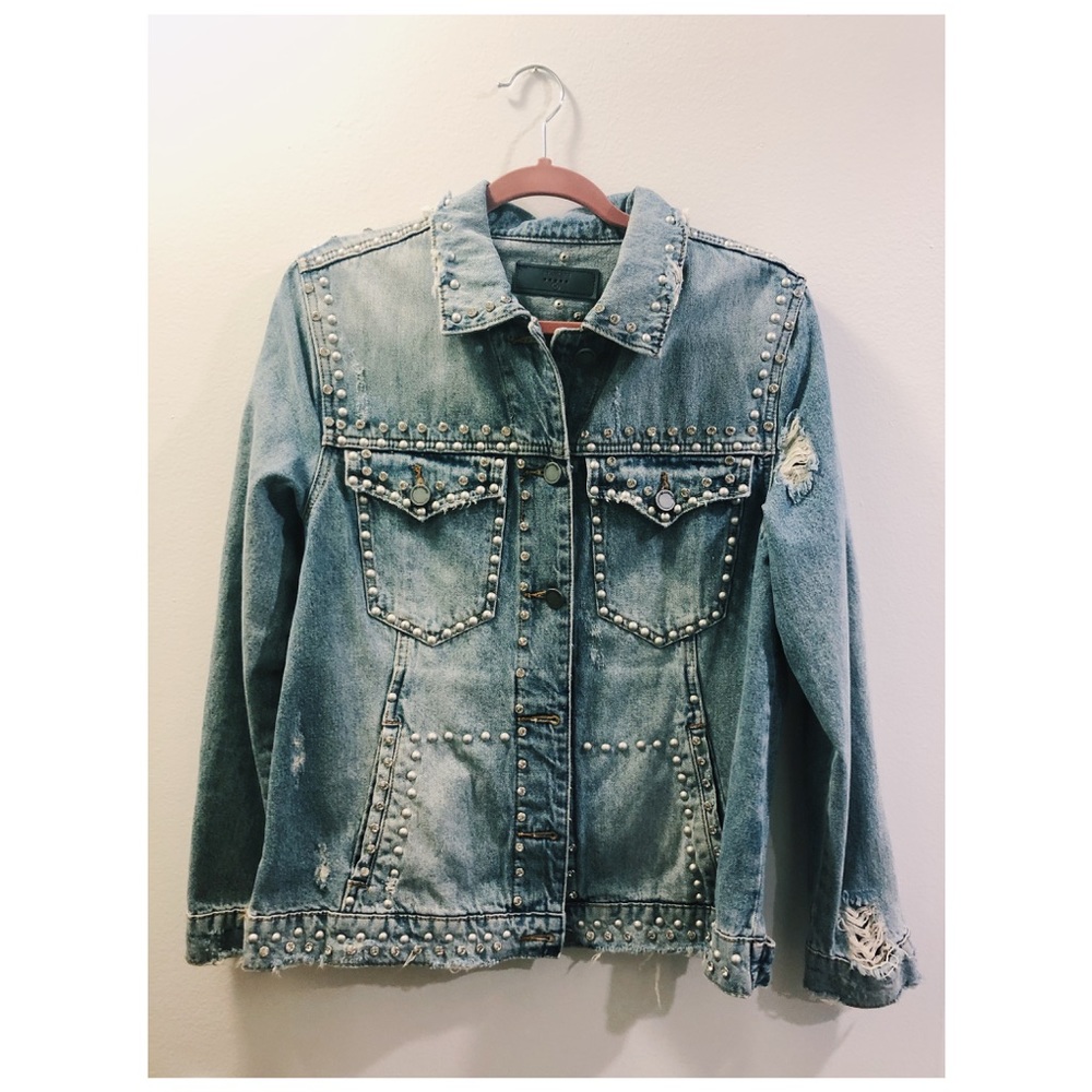 Denim Jacket with Studded Details